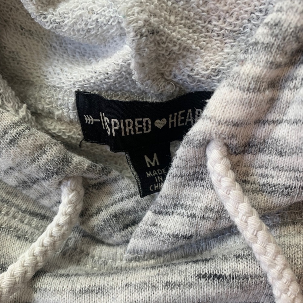 inspired heart gray cropped sweatshirt
